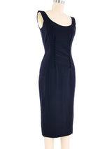 John Galliano Navy Button Accent Dress Dress arcadeshops.com