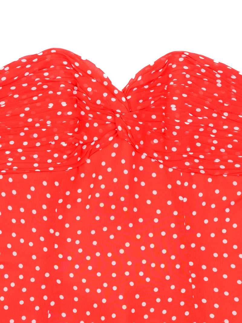 Mila Schon Red Polka Dot Bustier Top arcadeshops.com