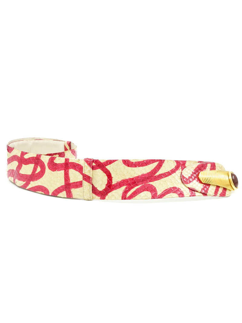 Judith Leiber Painted Snakeskin Belt Accessory arcadeshops.com