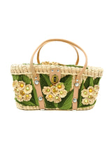 Woven Floral Basket Bag Accessory arcadeshops.com