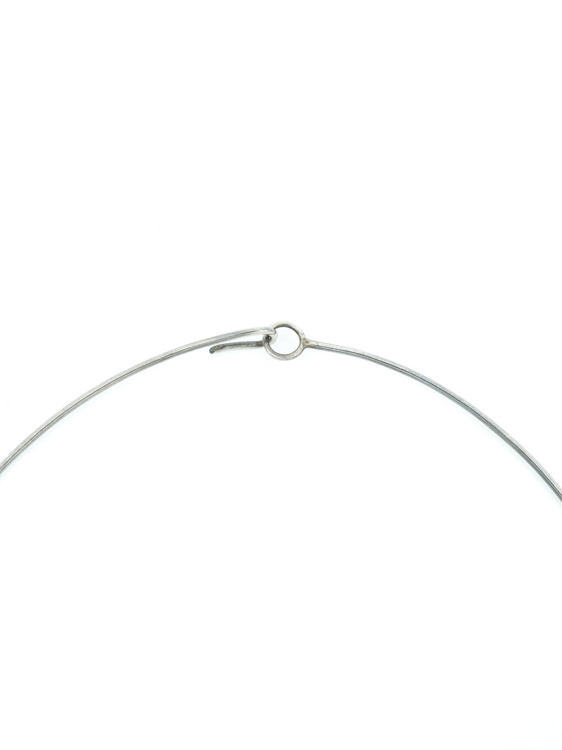 Sterling Neck Ring With Enamel Pendant Accessory arcadeshops.com