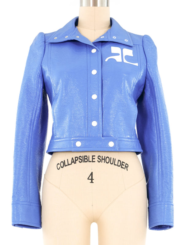 Courreges Blue Vinyl Jacket Jacket arcadeshops.com