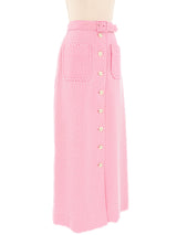 1960s Pink Checkered Maxi Skirt Bottom arcadeshops.com