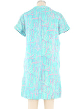 1960s Turquoise Marble Dye Dress Dress arcadeshops.com