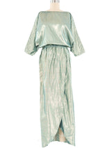 Metallic Sage Lurex Dress Dress arcadeshops.com