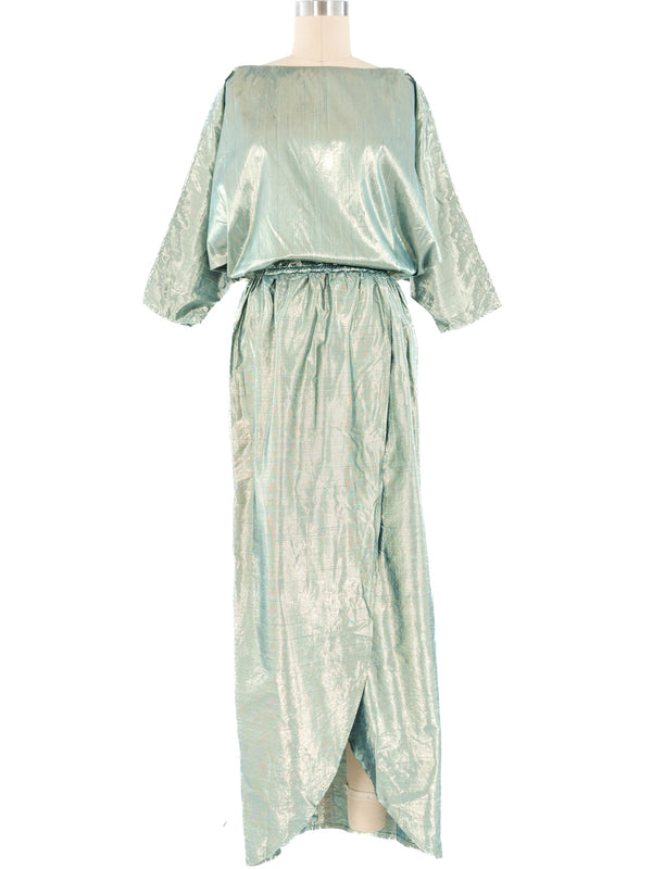 Metallic Sage Lurex Dress Dress arcadeshops.com