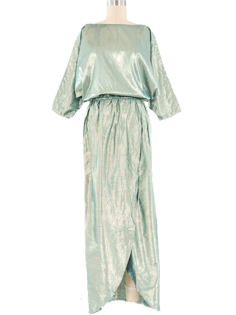 Metallic Sage Lurex Dress Dress arcadeshops.com