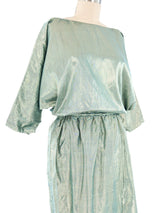 Metallic Sage Lurex Dress Dress arcadeshops.com