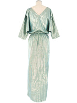 Metallic Sage Lurex Dress Dress arcadeshops.com