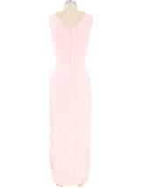 1960s Baby Pink Beaded Gown Dress arcadeshops.com