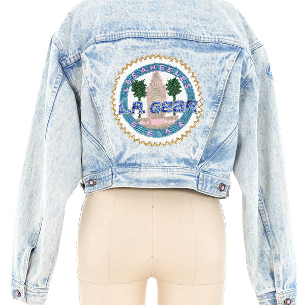 LA Gear Cropped Acid Wash Jacket