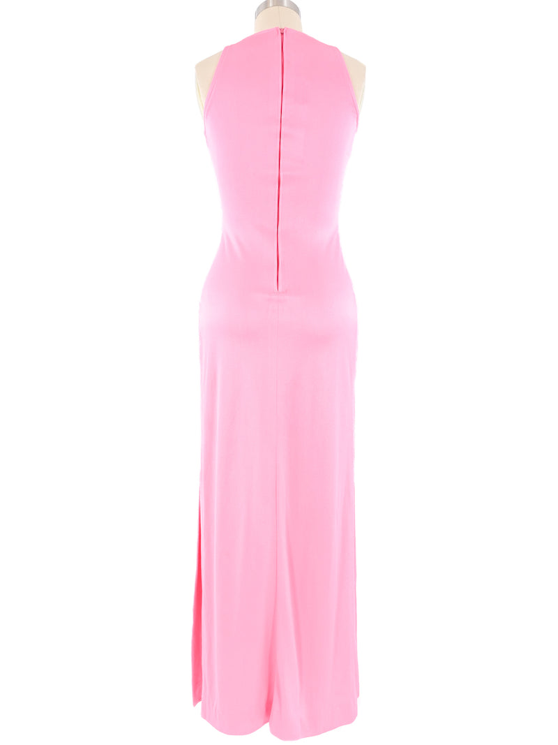 Bubblegum Pink Grommet Accent Maxi Dress Dress arcadeshops.com