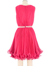 1970s Pink Pleat Mini Dress Dress arcadeshops.com