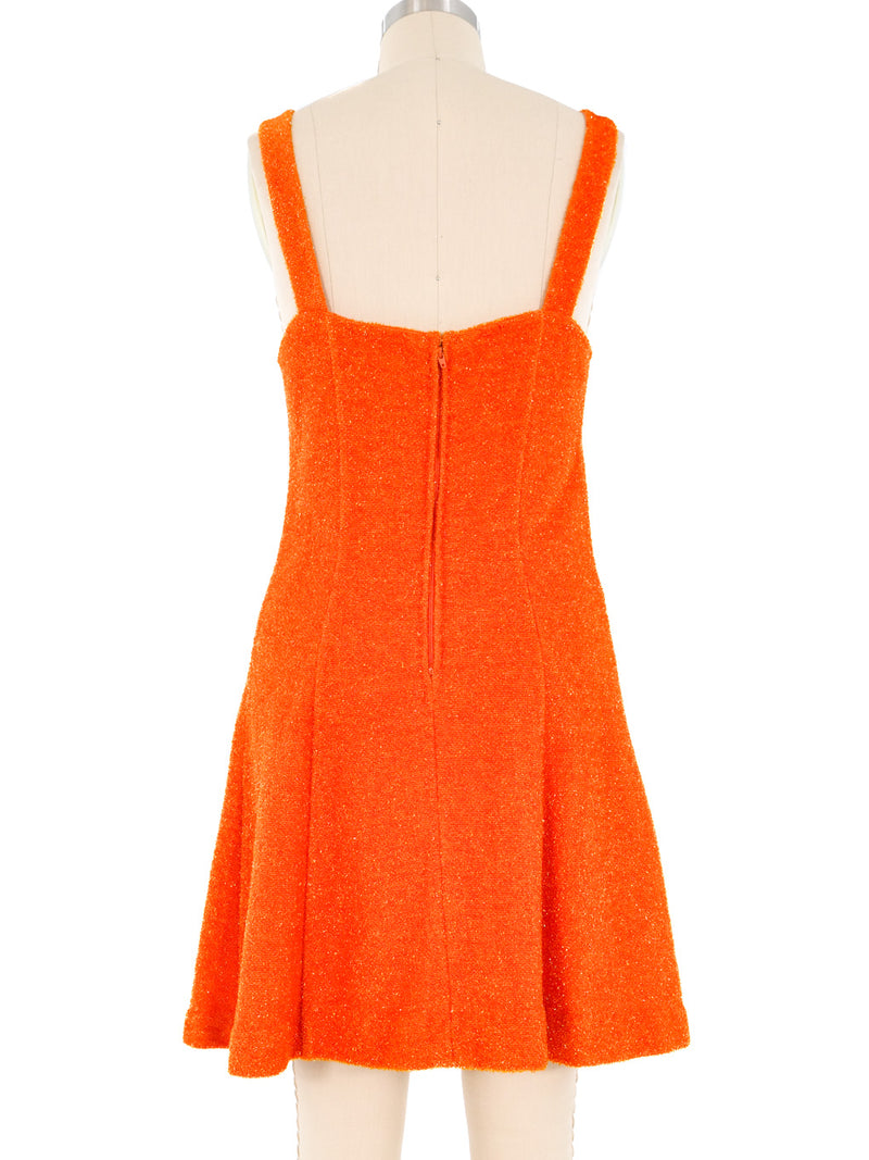 1970s Orange Tinsel Mini Dress Dress arcadeshops.com