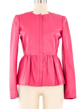 Gucci Pink Leather Jacket Jacket arcadeshops.com