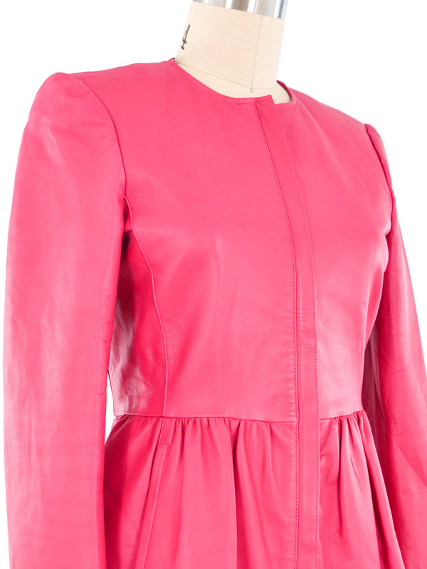 Gucci Pink Leather Jacket Jacket arcadeshops.com