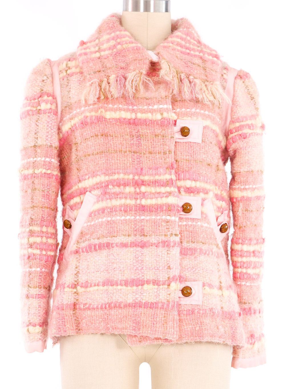 NEW/FOUND 1960s Courreges Pink Mohair Tweed Jacket