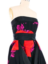 1980s Bill Blass Strapless Floral Dress Dress arcadeshops.com
