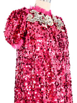Dolce and Gabbana Sequin Jeweled Collar Dress Dress arcadeshops.com
