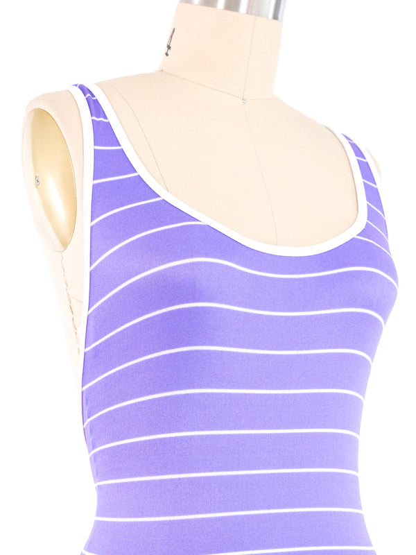 1970s Striped Purple Swimsuit Suit arcadeshops.com