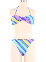1970s Rainbow Striped Bikini Suit arcadeshops.com