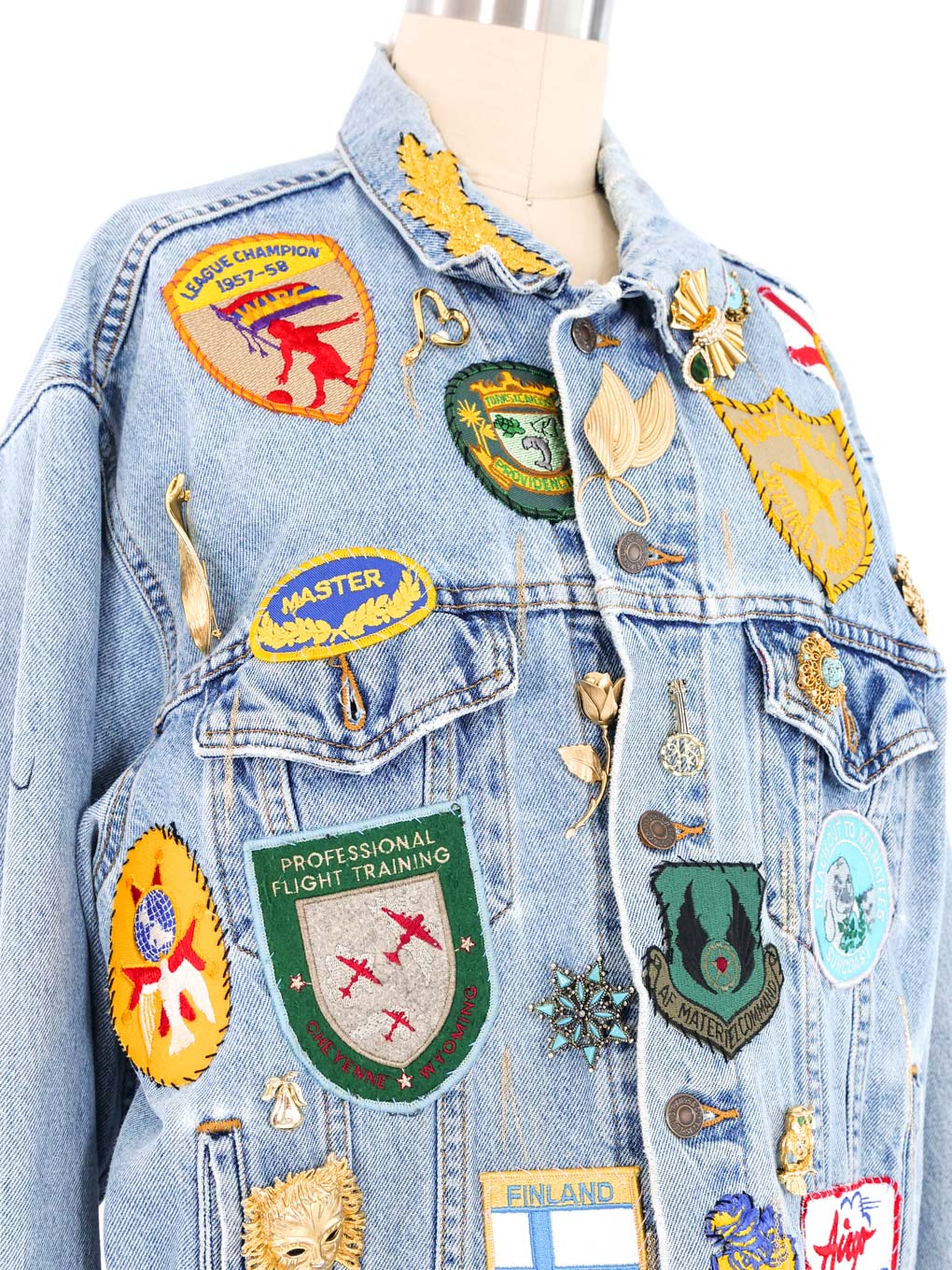 ERTH Pinned and Patched Denim Jacket