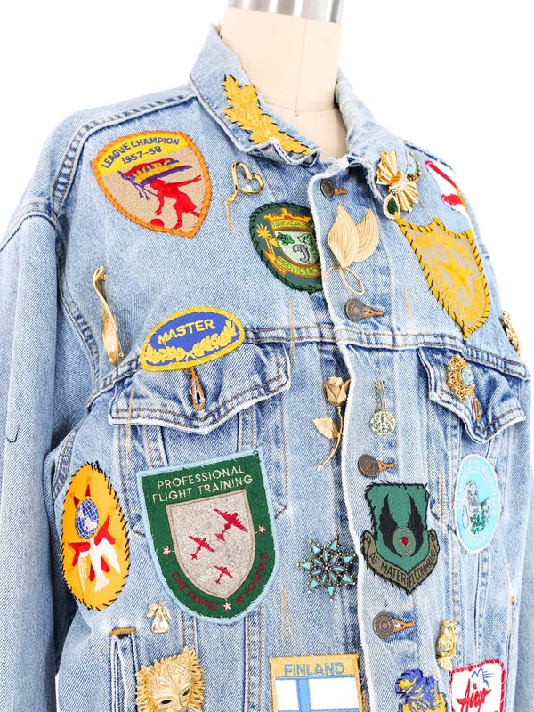 ERTH Pinned and Patched Denim Jacket Jacket arcadeshops.com