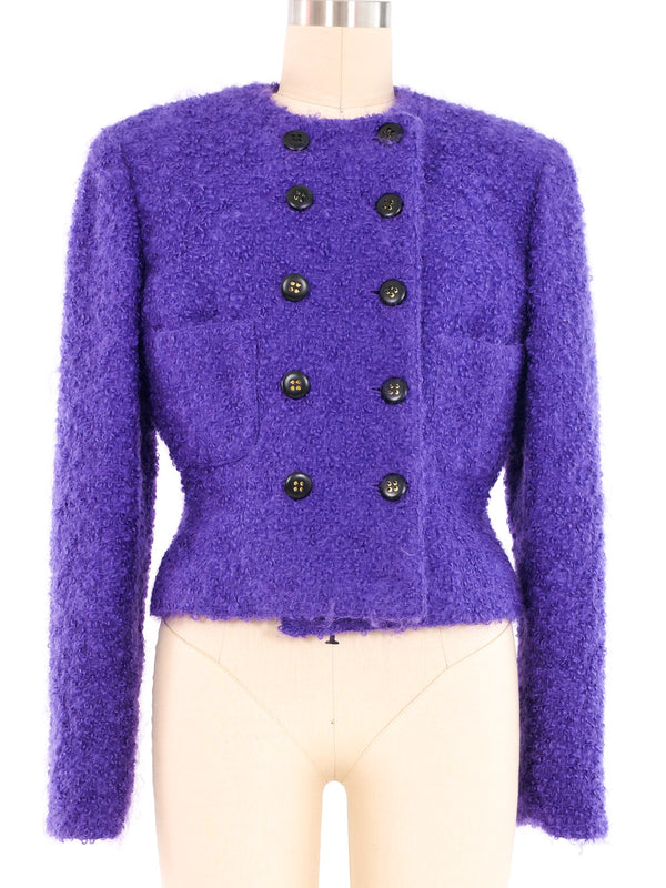 Valentino Purple Boucle Jacket Jacket arcadeshops.com