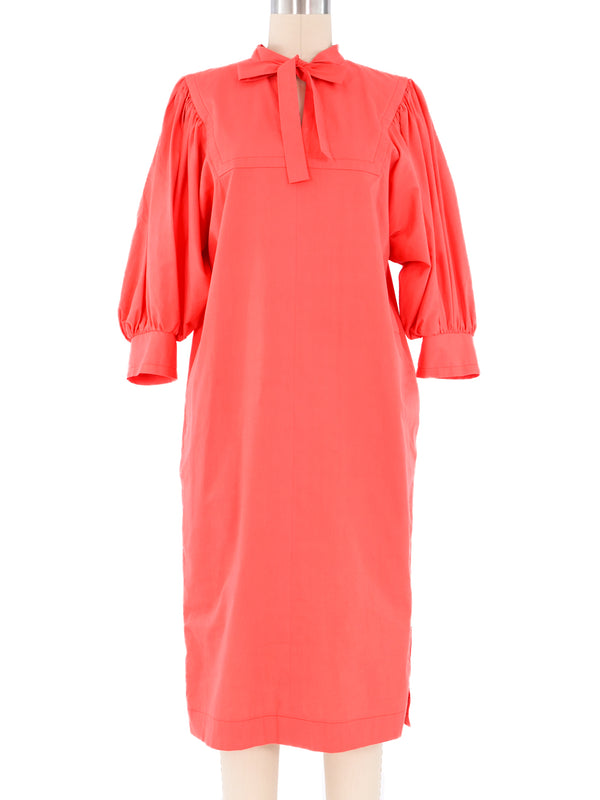 Yves Saint Laurent Coral Puff Sleeve Dress Dress arcadeshops.com
