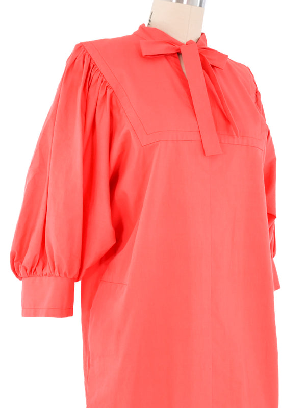 Yves Saint Laurent Coral Puff Sleeve Dress Dress arcadeshops.com