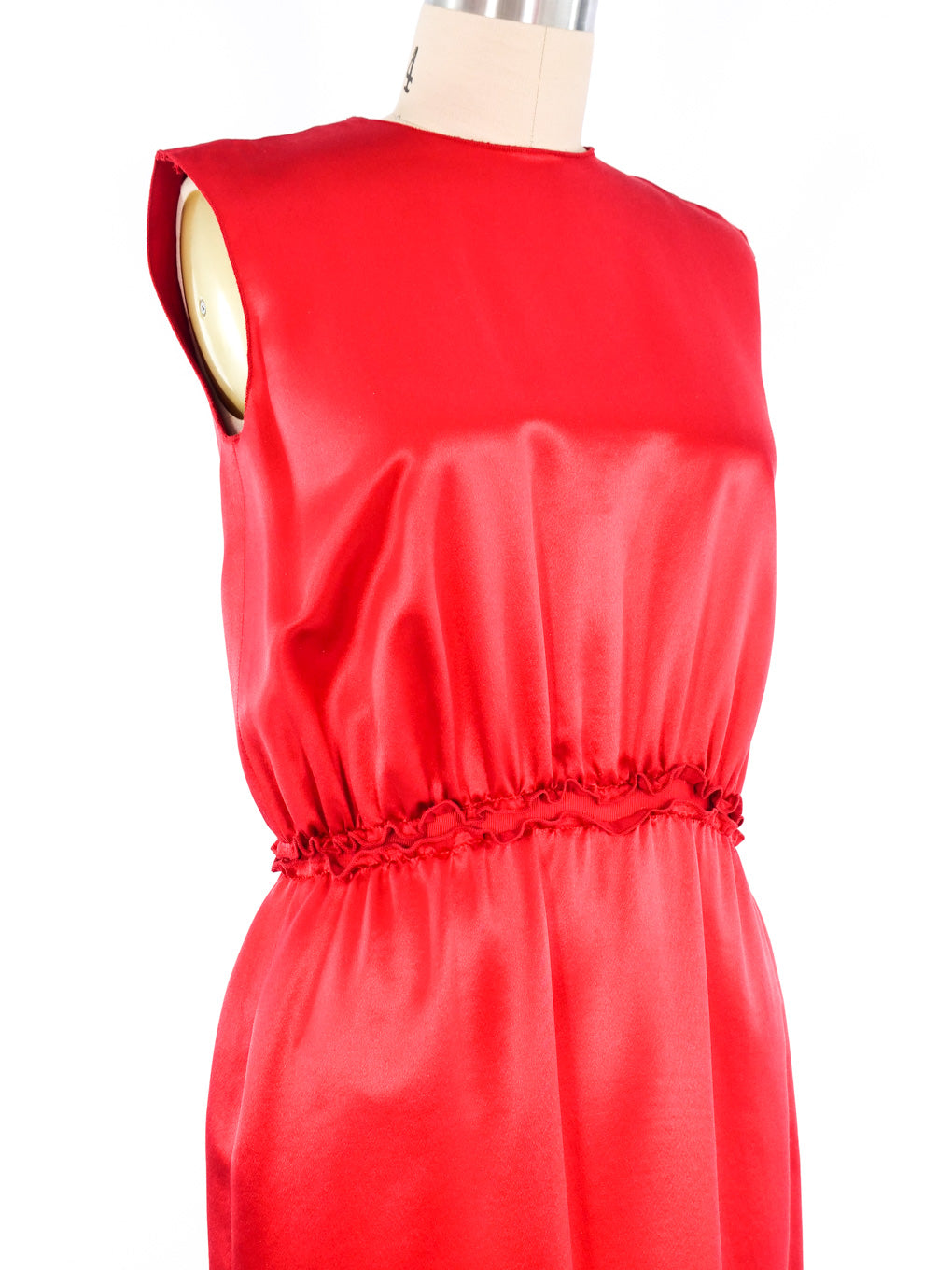 Lanvin Red Silk Sleeveless Dress