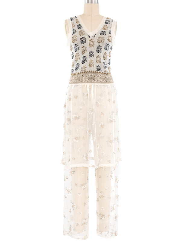 Dries Van Noten Sheer Tunic Set Suit arcadeshops.com