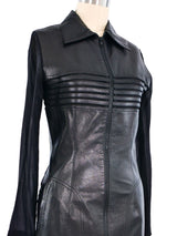 Jitrois Leather And Mesh Shirt Dress Dress arcadeshops.com