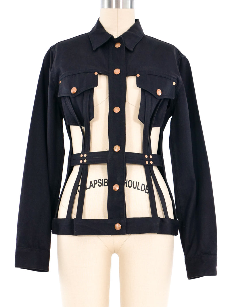 Jean Paul Gaultier Structured Caged Denim Jacket Jacket arcadeshops.com