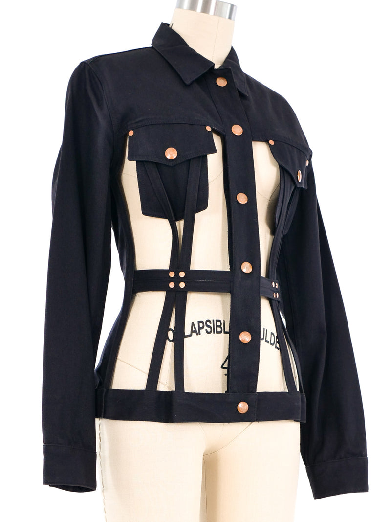 Jean Paul Gaultier Structured Caged Denim Jacket Jacket arcadeshops.com