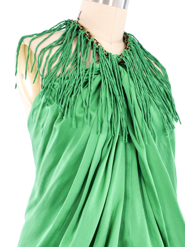Lanvin Fringed Satin Tank Top arcadeshops.com