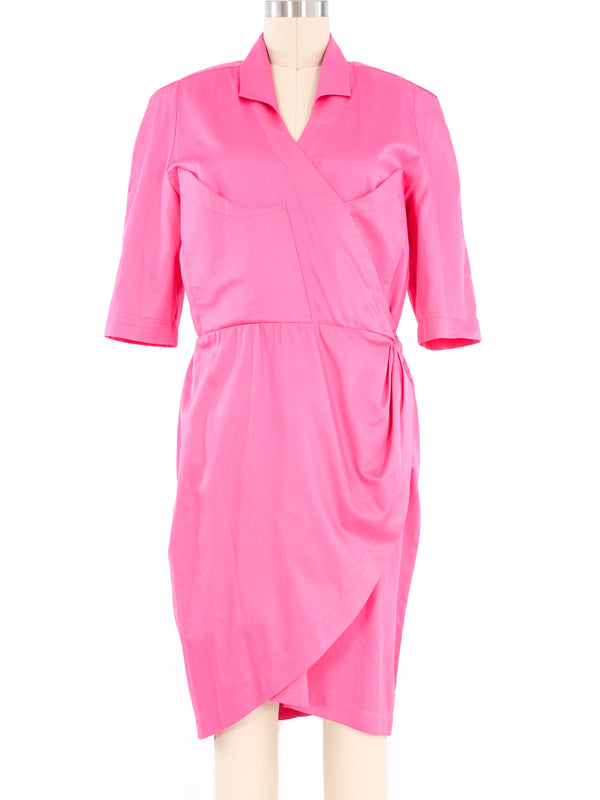 Thierry Mugler Pink Wrap Front Dress Dress arcadeshops.com