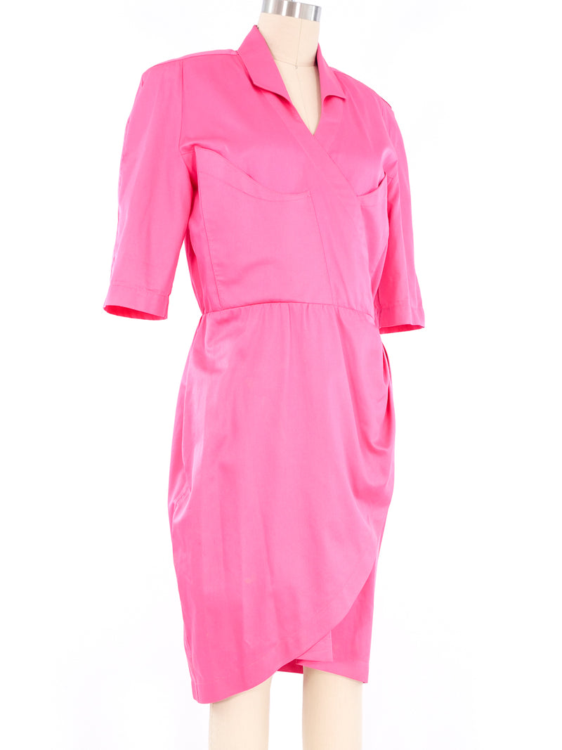 Thierry Mugler Pink Wrap Front Dress Dress arcadeshops.com
