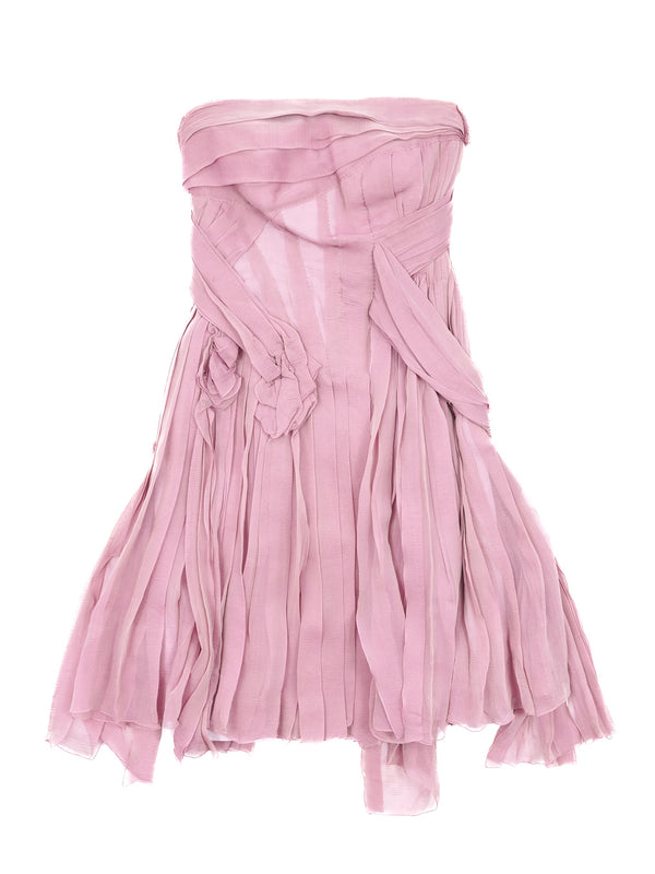 Louis Vuitton Mauve Strapless Silk Dress Dress arcadeshops.com