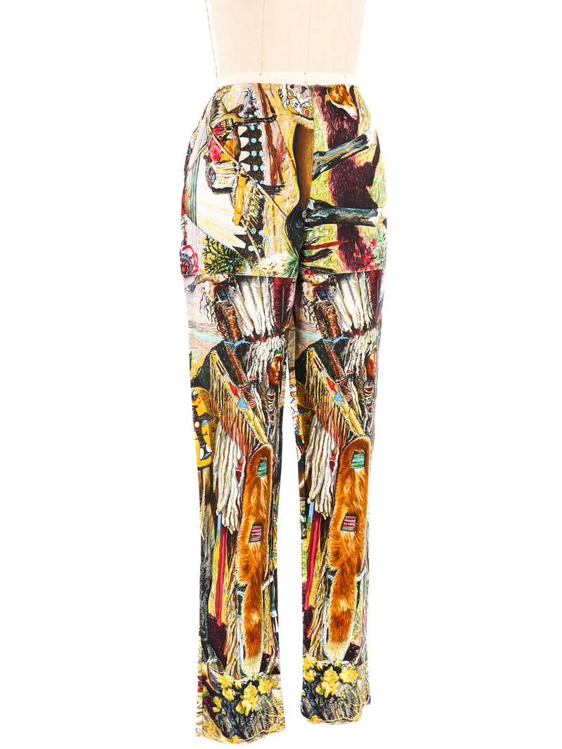 Hermes Les Cheyennes Printed Silk Trousers Bottom arcadeshops.com