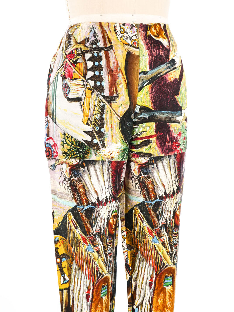 Hermes Les Cheyennes Printed Silk Trousers Bottom arcadeshops.com