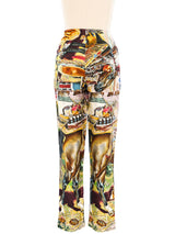 Hermes Les Cheyennes Printed Silk Trousers Bottom arcadeshops.com