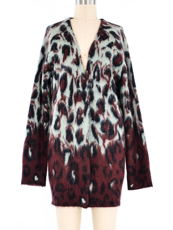 Balenciaga Leopard Spot Mohair Cardigan Jacket arcadeshops.com