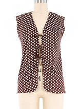 Polka Dot Tie Front Top Top arcadeshops.com