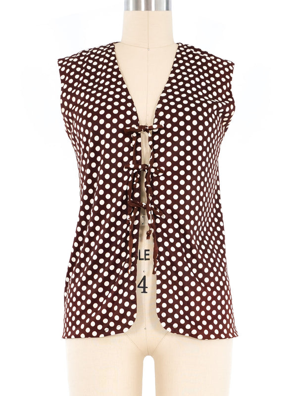 Polka Dot Tie Front Top Top arcadeshops.com