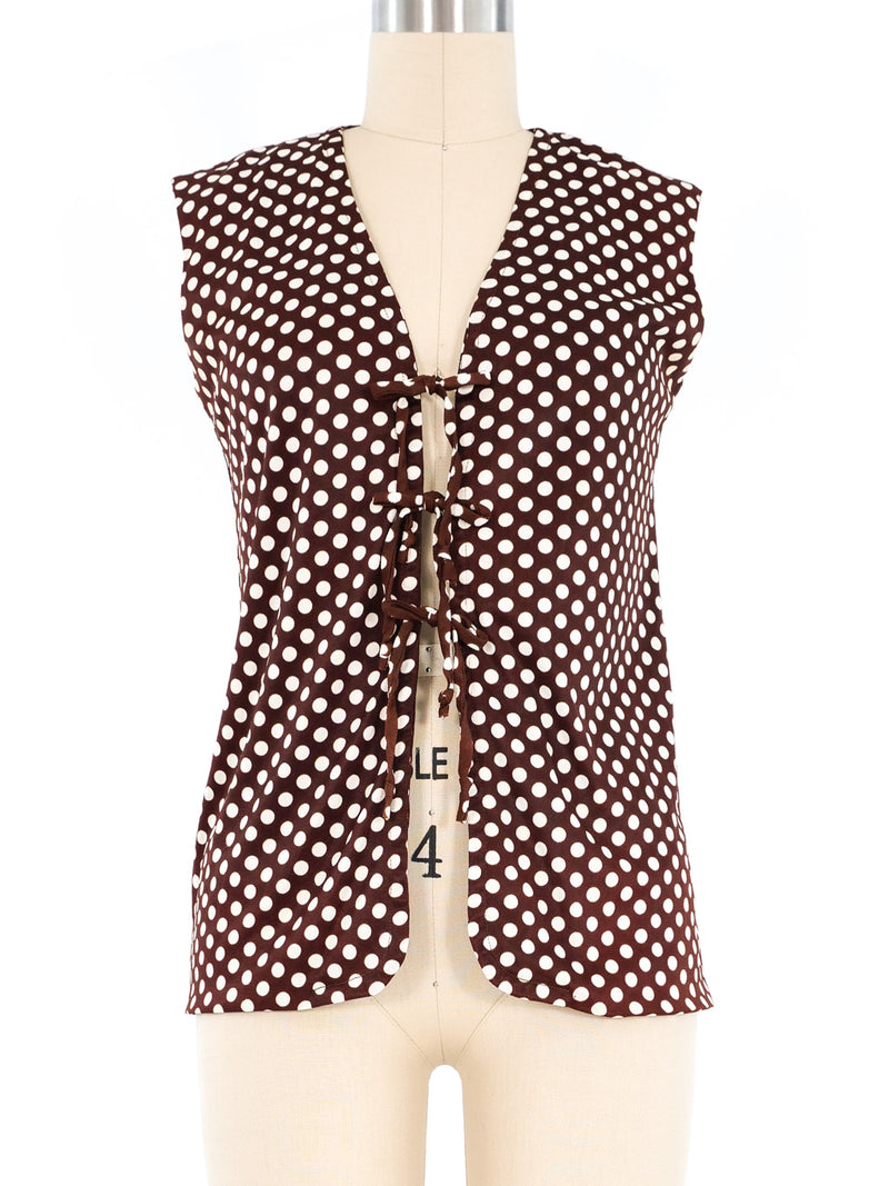 Polka Dot Tie Front Top Top arcadeshops.com