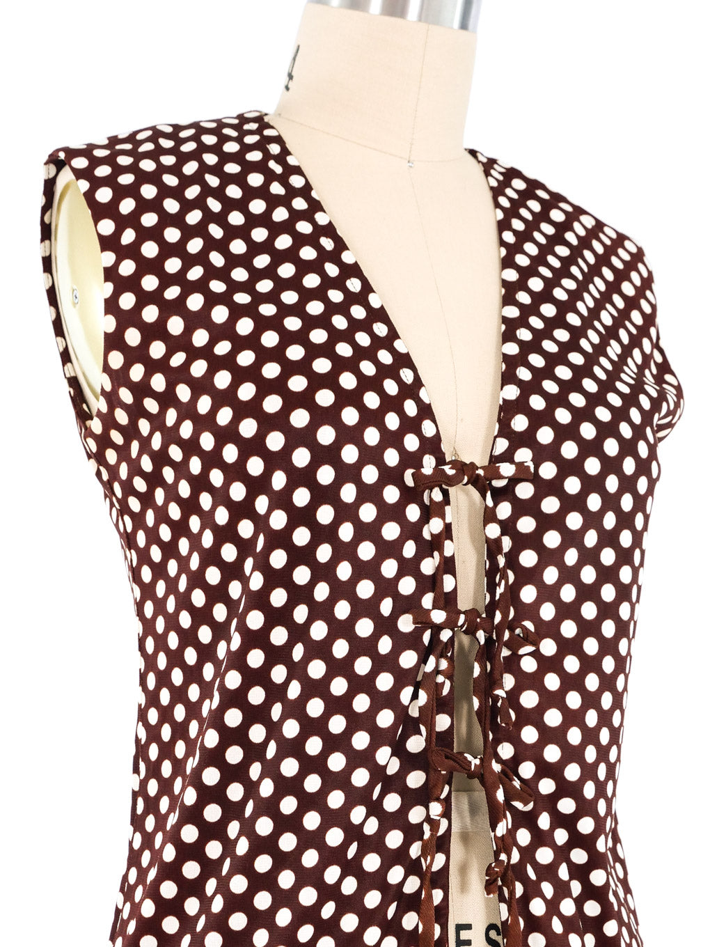 Polka Dot Tie Front Top