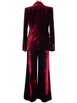 Emilio Pucci Burgundy Velvet Pantsuit Suit arcadeshops.com