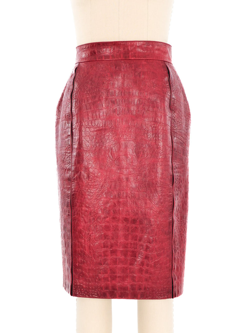 Roberto Cavalli Red Leather Skirt Bottom arcadeshops.com