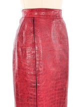 Roberto Cavalli Red Leather Skirt Bottom arcadeshops.com